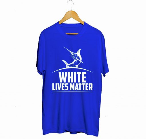 White Marlin lives Matter T-Shirt Blue KM