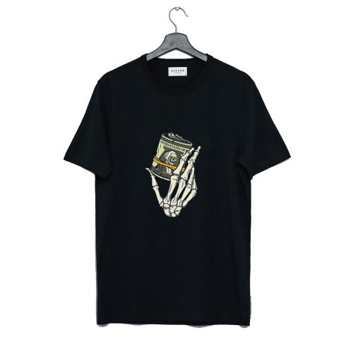 Skeleton Hand Holding A Stack of Money T-Shirt KM