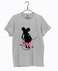 Vintage Mickey Mouse Mooning Boot T-Shirt Grey KM