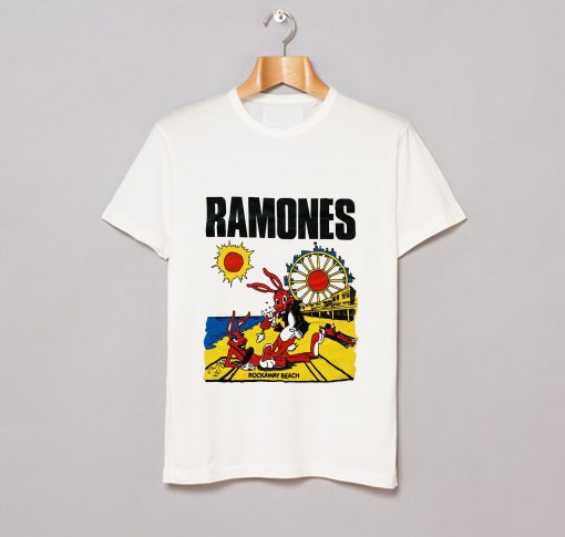 Ramones Rockaway Beach T Shirt White KM