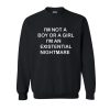 I'm Not A Boy Or A Girl I'm An Existential Nightmare Sweatshirt KM