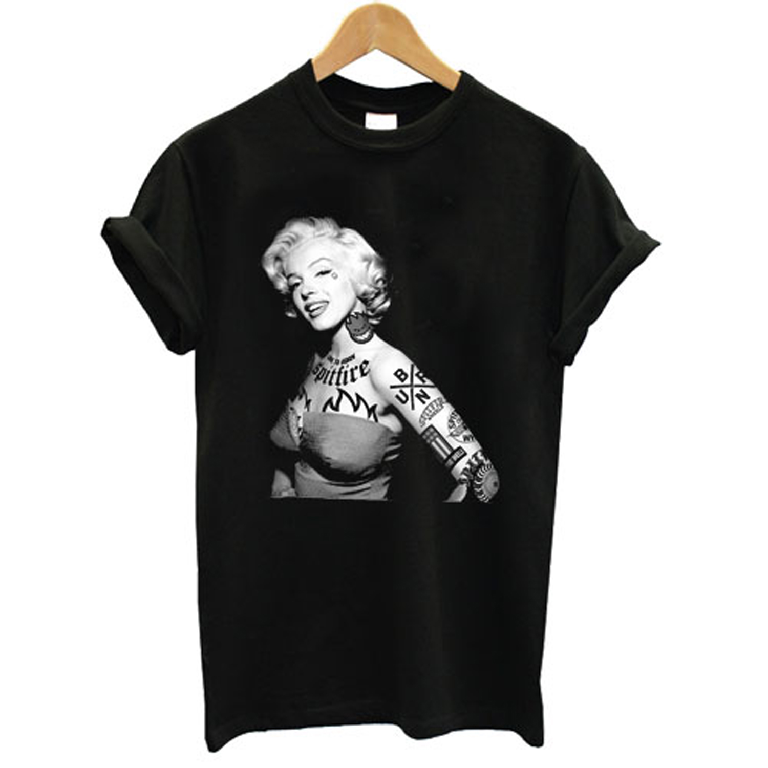 Spitfire Wheels Marilyn Monroe Tattoo T Shirt KM