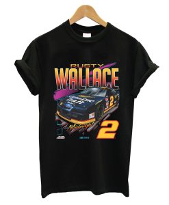 Rusty Wallace Black Vintage Car T Shirt KM