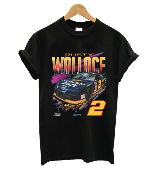 Rusty Wallace Black Vintage Car T Shirt KM