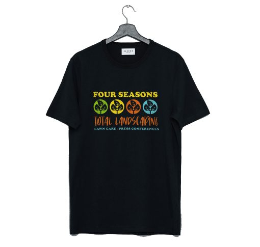 Four Seasons Landscaping Lawn T Shirt KM Black