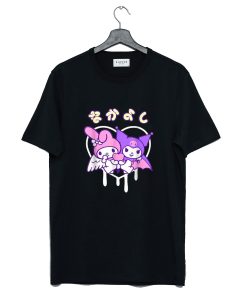 Valentines My Melody Kuromi Drip Heart T Shirt KM