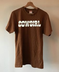 Brown cowgirl graphic T Shirt KM