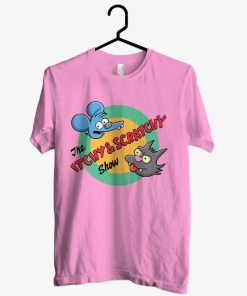 The Itchy And Scratchy Show Light Pink T Shirt KM