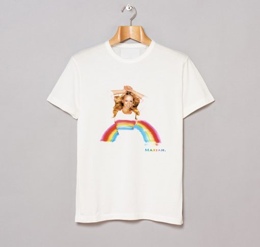 Album Merch Tour Mariah Carey Rainbow T Shirt KM White