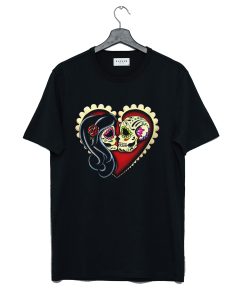 Ashes Dia de los Muertos Couple Day of the Dead Sugar Skull Lovers T-Shirt KM