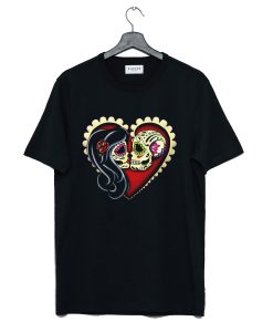 Ashes Dia de los Muertos Couple Day of the Dead Sugar Skull Lovers T-Shirt KM