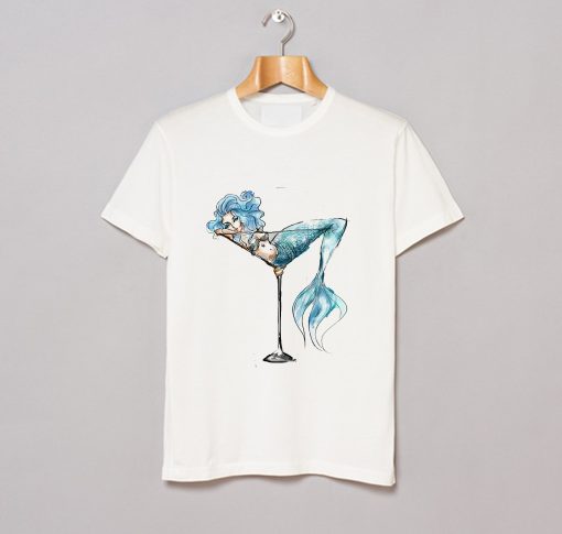 Mermaid And Cocktail Glass T Shirt KM