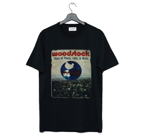 Woodstock Peace Love Music 1969 T Shirt KM