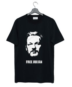 Free Julian Assange Print Wikileaks T Shirt KM