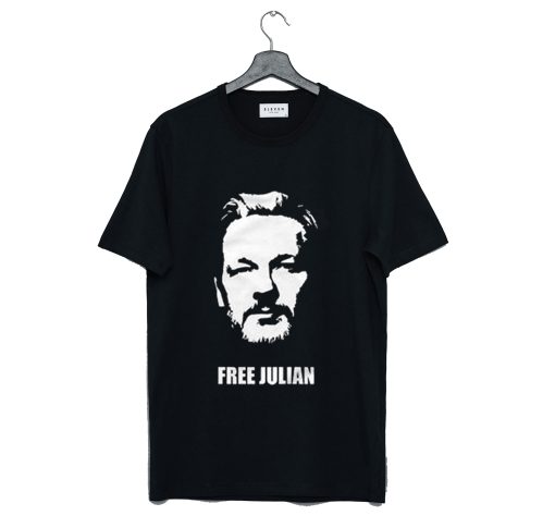 Free Julian Assange Print Wikileaks T Shirt KM