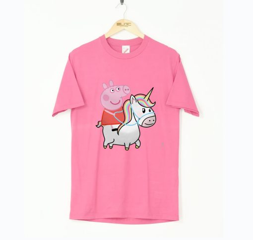 Peppa Pig Riding a Unicorn T-Shirt KM