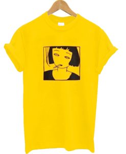 Smoking Girl Yellow T Shirt KM