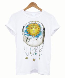 Women Sun Moon Print T-Shirt KM