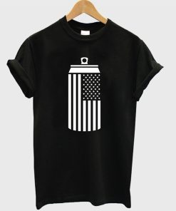 American Flag Beer Can Drinking T-Shirt KM