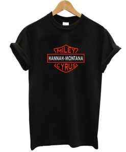 Miley Cyrus Hannah montana Harley Davidson Logo T Shirt KM