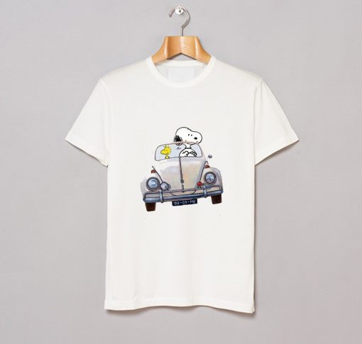 Snoopy Gift Snoopy Lover Snoope And Woodstock Driving Car T Shirt KM