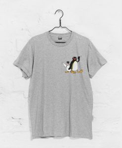 Angry Pingu waving penguin Cute T Shirt KM