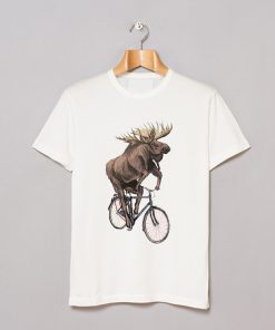 Moose on a bicycle T Shirt KM