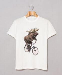 Moose on a bicycle T Shirt KM