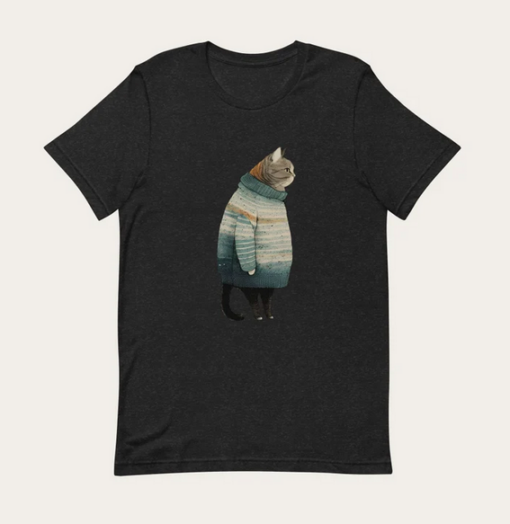 Fat Gray Cat T-shirt thd