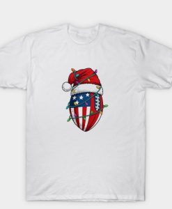 American Flag Football 2025 Christmas T Shirt