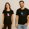 Cool Graphics Captain Wonder Funny Couple T-shirt
