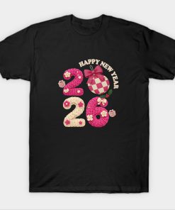 Happy New Year Pink Ribbon T Shirt