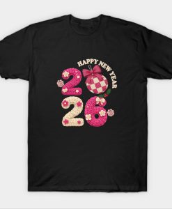 Happy New Year Pink Ribbon T Shirt