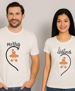 Matching couple Merry christmas T shirt