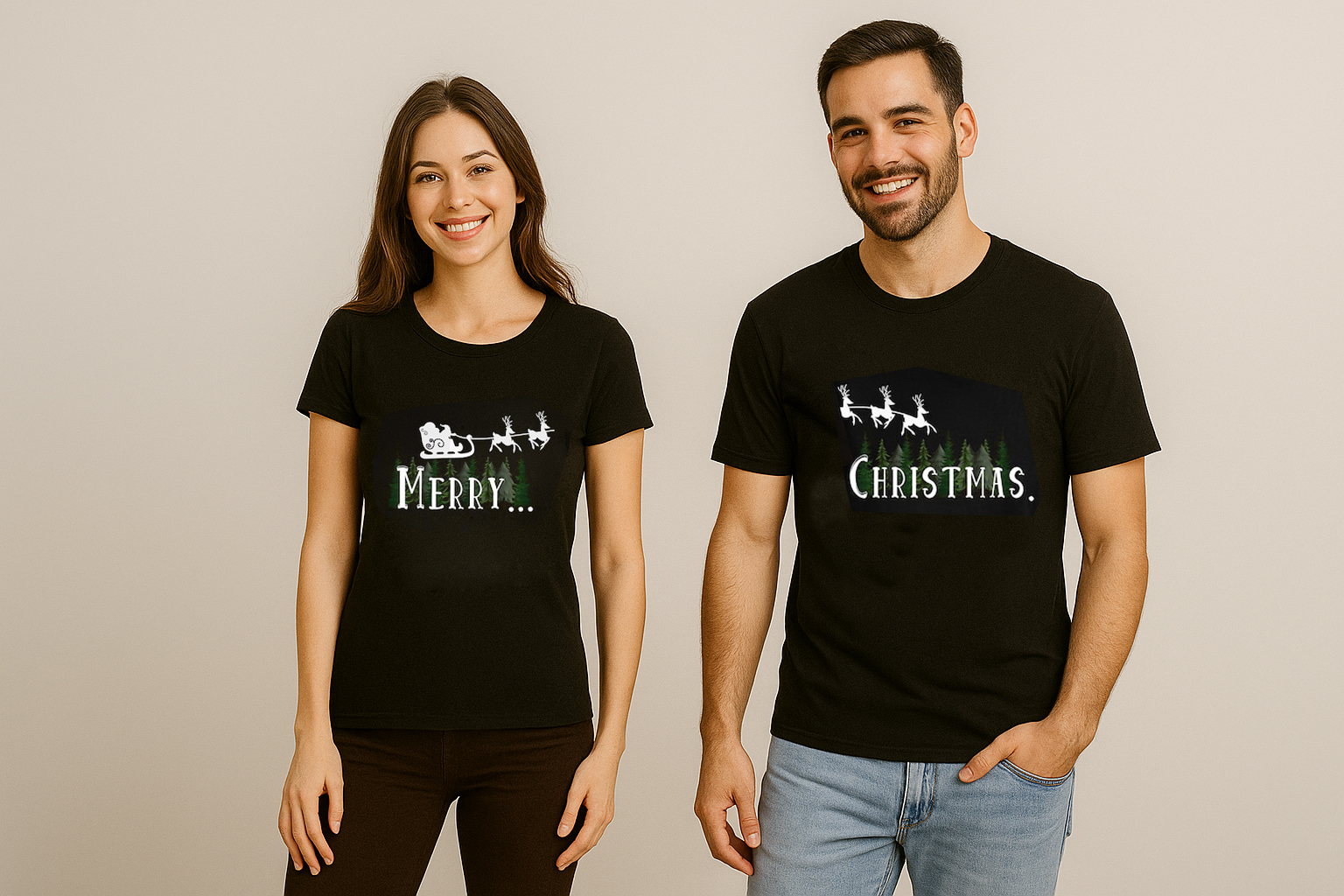 Merry Christmas Couple Shirt