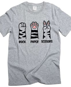 Rock Paper Scissors Tee Funny Cat Paw T Shirt